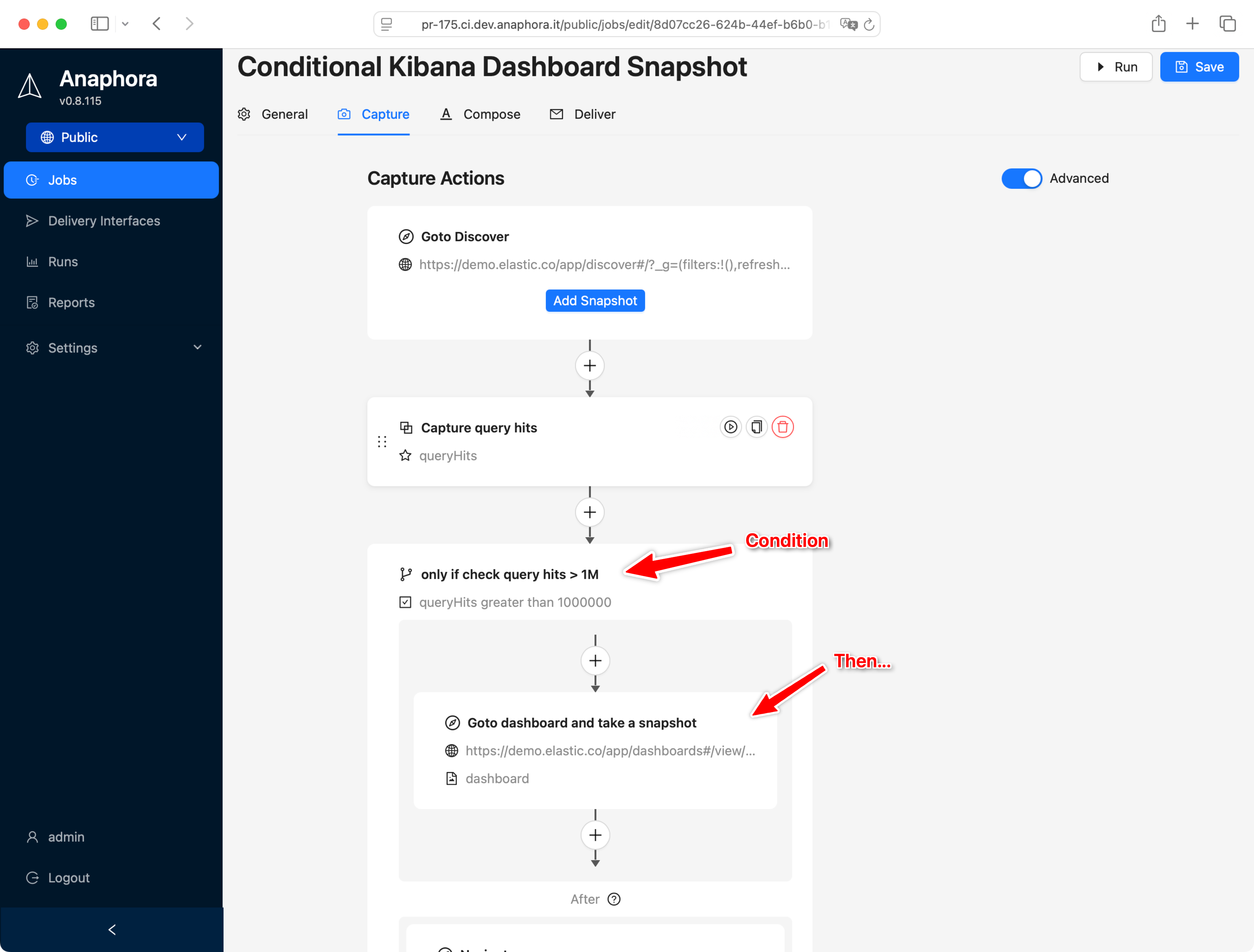 Conditional actions enables alerting
